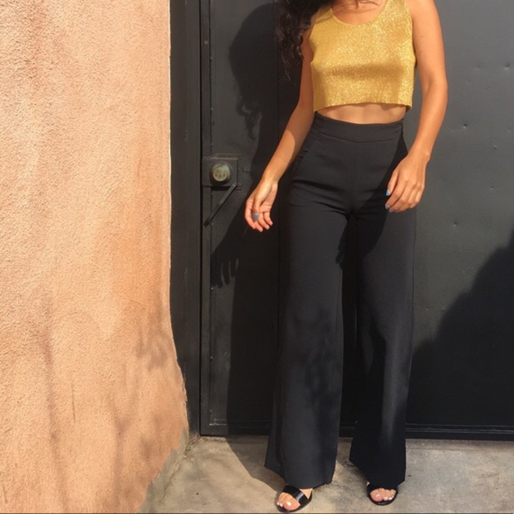 Wilfred black high waisted wide leg pant